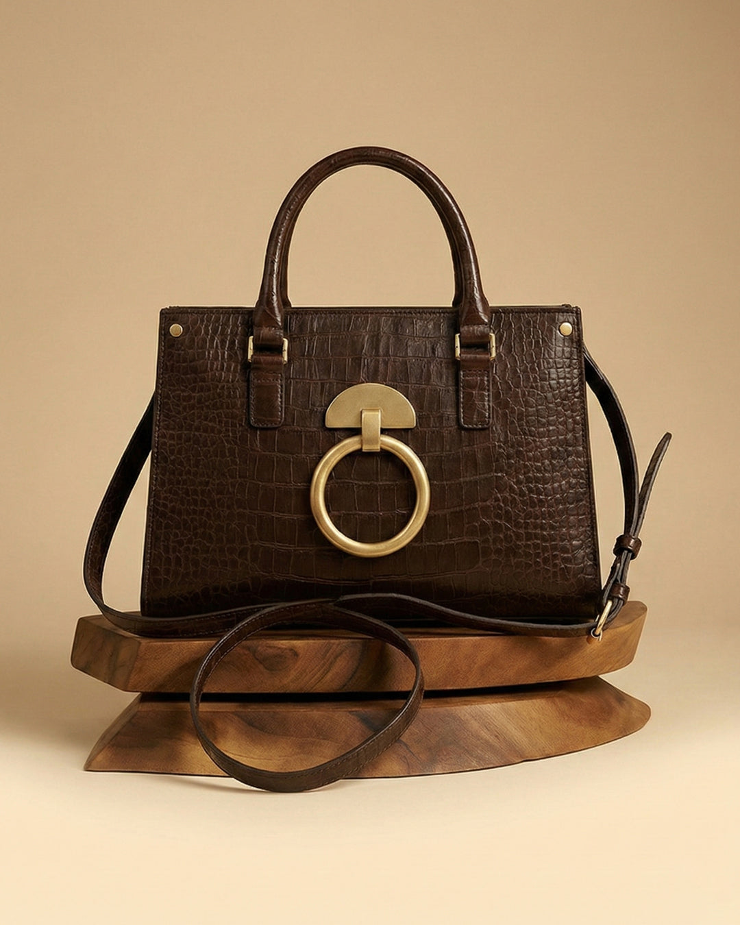 Brown Corcodile Print Genuine Pure Leather Bag – Built to Last, Styled to Impress