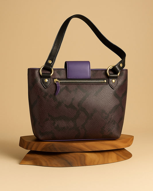 Natural Purple Miled Print Genuine Pure Leather Bag – Built to Last, Styled to Impress