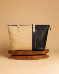 Beige & Black Print Genuine Pure Leather Bag – Built to Last, Styled to Impress