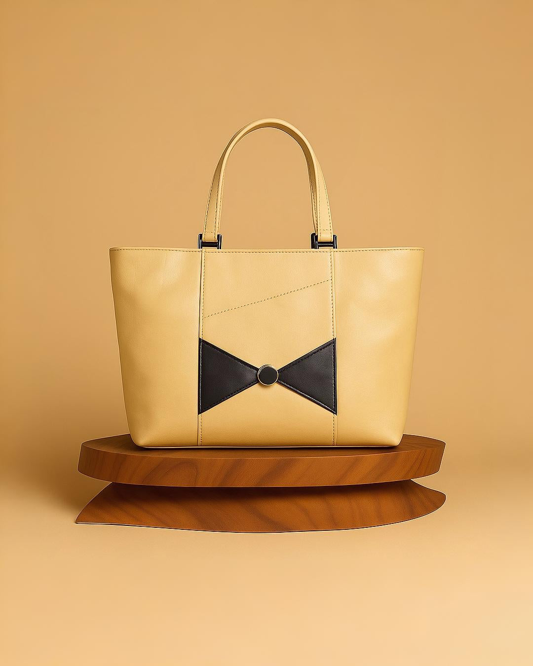 Black & Beige Genuine Pure Leather Bag – Built to Last, Styled to Impress