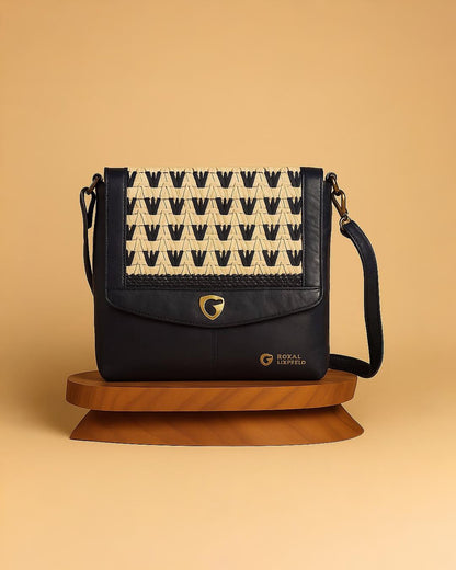 Black & Beige Trendy Genuine Pure Leather Bag – Built to Last, Styled to Impress