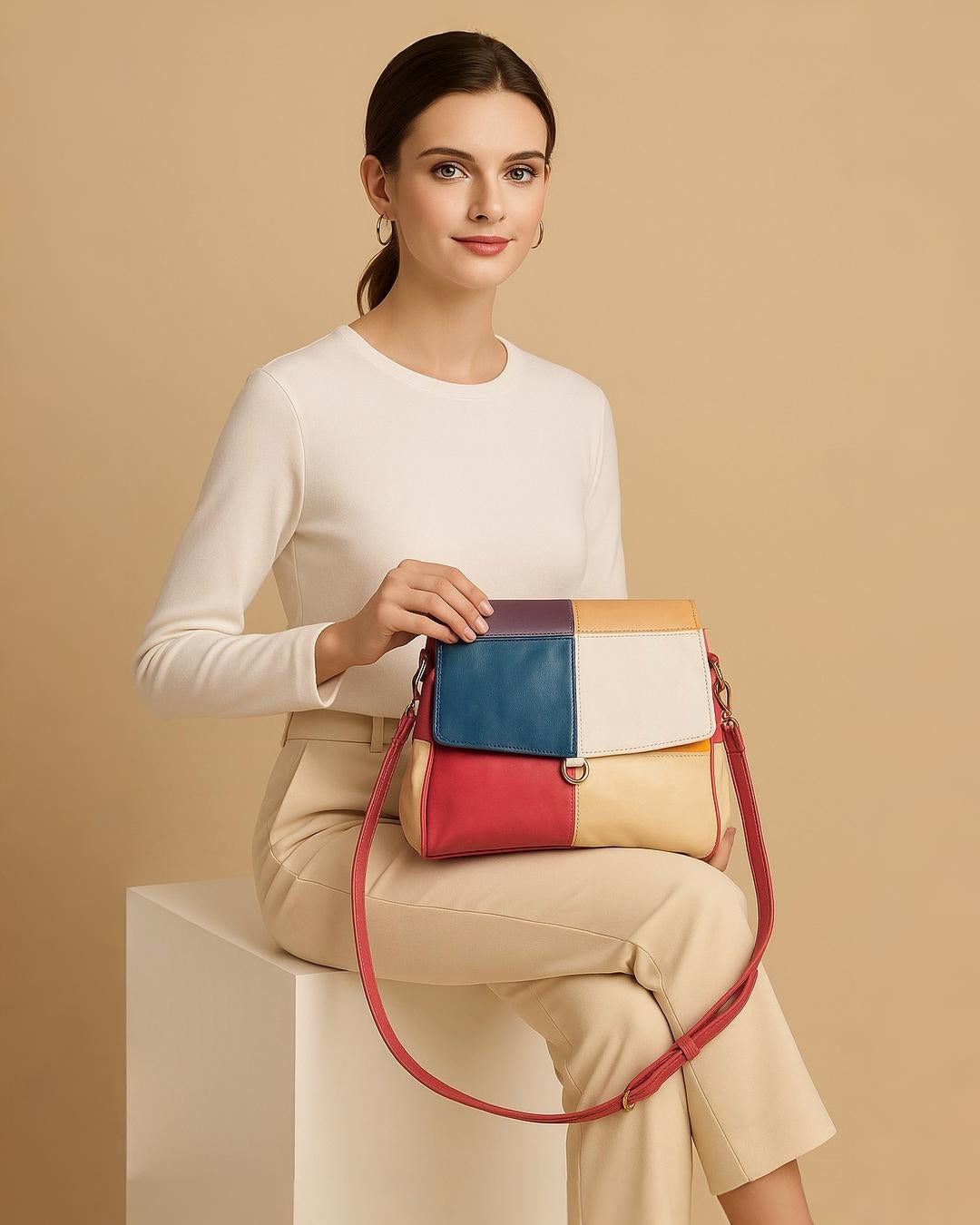 Multi-Colour Print Genuine Pure Leather Bag – Built to Last, Styled to Impress