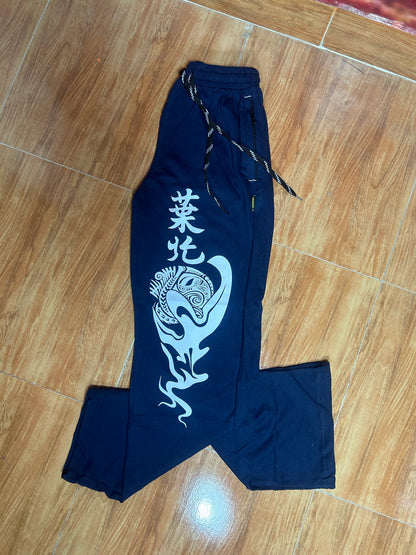 Japanese Design Printed Pure Cotton Track Pants